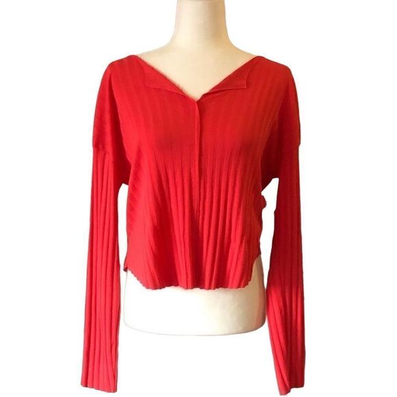 bp Sweaters - BP Blood Orange Ribbed Sweater Small